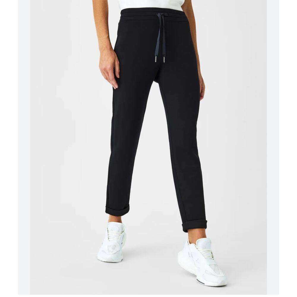 Spanx AirEssentials Tapered Pant Black L Jogger Loungewear Travel chic comfort